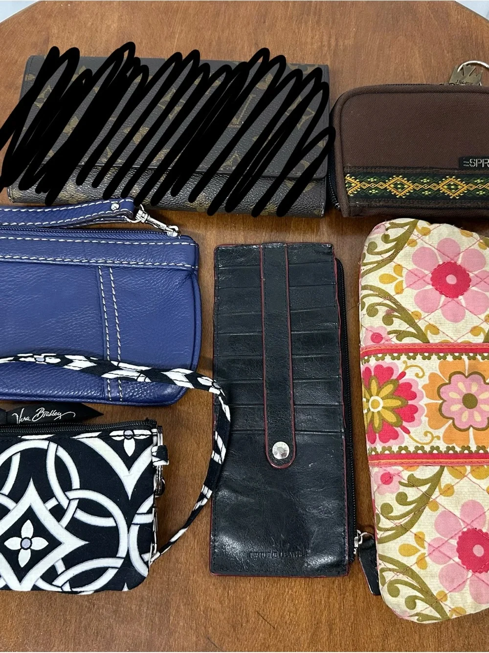 Lot of 5 wallets Vera Bradley Wristlet change purse card badge holder